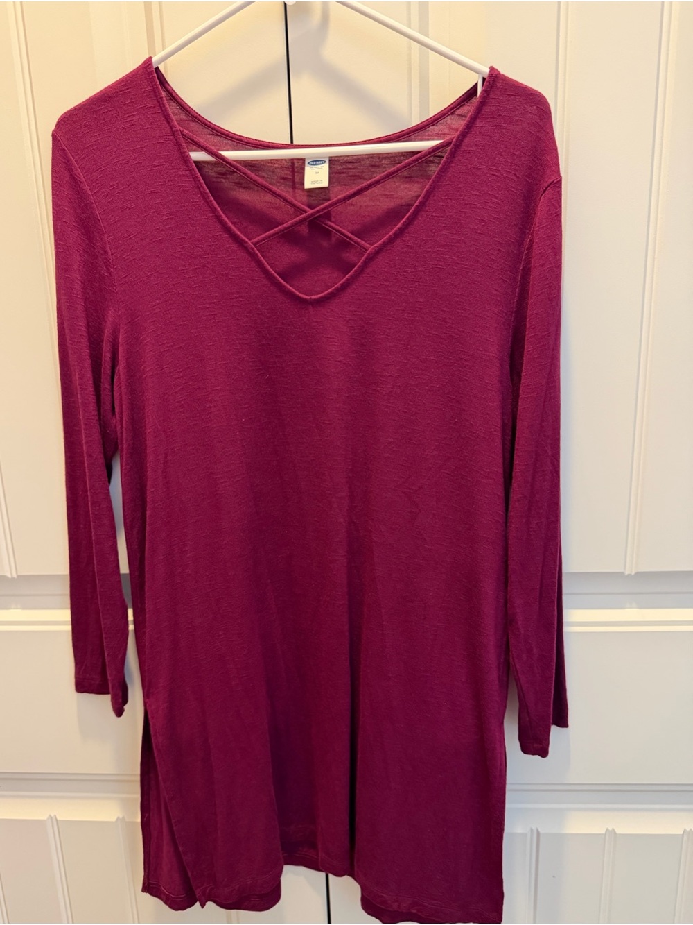 Old Navy Crisscross V-Neck Tunic - Berry Plum